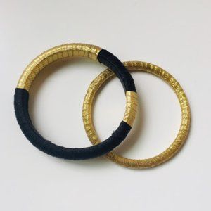 Black and Gold Cloth Bangles